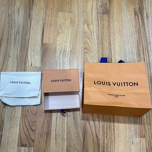 Louis Vuitton shopping bag, box and dust bag for jewelry or small wallet